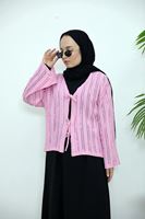 Pileli Ön İki Bağlamalı Tunik-Pembe