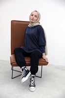 Ön Roba Detay Pike Tunik-Lacivert