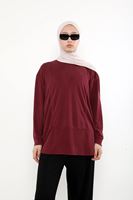 Ön Parçalı Pike Tunik-Bordo