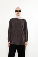 Ön Parçalı Pike Tunik-Kahve