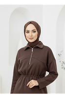 Beli Stoper Tünelli Etekli Takım-Kahve