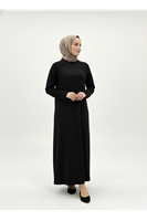 Reglan Kol Contalı Elbise-Siyah