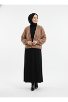 Desenli Fitilli Triko Hırka-Color