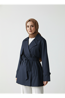 Aller Detay Kısa Trençkot-Lacivert