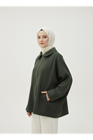 Fermuarlı Cepli Panço-Haki