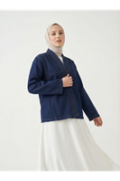 Cep Detaylı Sıra Dikişli Kot Ceket-Kot Rengi