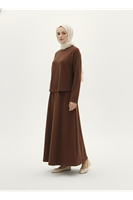 Reglan Kol Örme Triko Takım-Kahve