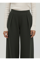 Pileli Bol  Pantolon-Haki