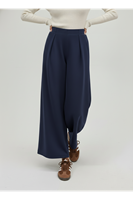 Pileli Bol  Pantolon-Lacivert