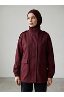 Apoletli Cep Kapaklı Ceket-Bordo