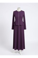 Fermuar Detay Ön Parçalı Takım-Mor