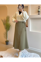 Ön Kapak Detay Atlas  Etek-Açık Haki