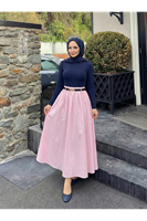 Kemer Detay Terikoton Etek-Pembe