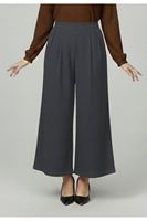 Cırt Bantlı Scuba Krep Pantolon-Antrasit