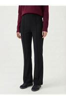 İspanyol Paça Scuba Pantolon-Siyah