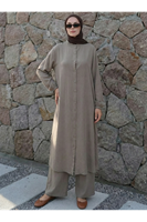 Hakim Yaka Uzun Pantolonlu Takım-Vizon