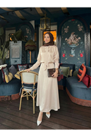 Yaka Bağlamalı Saten Etekli Takım-Taş