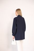 Cep Detay Atlas Hırka-Lacivert