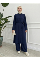 Hakim Yaka Uzun Pantolonlu Takım-Lacivert