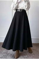 Kelebek Detay Krep Etek-Siyah