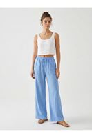 Cepli İp Detay Pantolon-Mavi