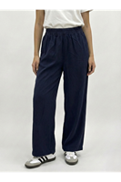 Cep Detay Lastikli Pantolon-Lacivert