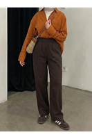 Cep Detay Pantolon-Kahve