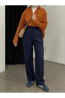 Cep Detay Pantolon-Lacivert