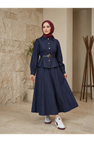 Ön Arka Pensli Etekli Takım-Lacivert