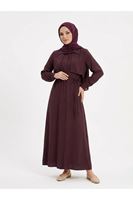 Aller Detay Patlı Elbise-Bordo