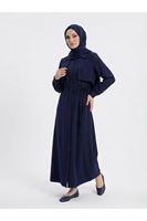 Aller Detay Patlı Elbise-Lacivert