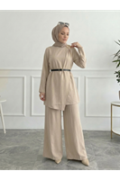 Omuz Aksesuar Pile DetayPantolonlu Takım-Taş