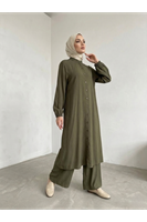 Hakim Yaka Uzun Pantolonlu Takım-Haki