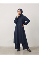 Hakim Yaka Uzun Pantolonlu Takım-Lacivert