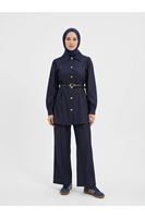 Ön Arka Pensli Pantolonlu Takım-Lacivert