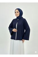 Tek Düğme Kimono Tunik-Lacivert