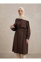 Çift Taraflı Aller Uzun Tunik-Kahve