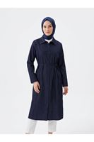 Biye Detay Uzun Tunik-Lacivert