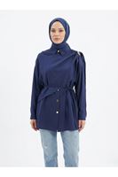 Omuz Toka Detay Aller Tunik-Lacivert