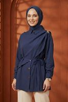 Omuz Toka Detay Aller Tunik-Lacivert