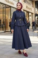 Ön Arka Pensli Etekli Takım-Lacivert