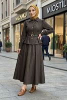 Ön Arka Pensli Etekli Takım-Kahve