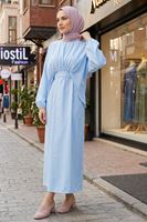 Bağlamalı İkili Elbise-Bebe Mavisi