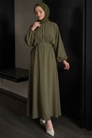 Bağlamalı İkili Elbise-Haki