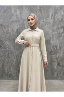 Kaplama Kemer Detay Elbise-Taş