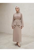 Aksesuar Detay İkili Elbise-Vizon