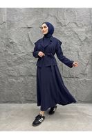 Yelekli İkili Elbise-Lacivert