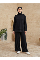 Taş Garnili Pantolonlu Takım-Siyah