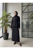 Ceketli İkili Elbise-Siyah