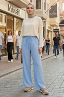 Cepli İp Detay Pantolon-Mavi